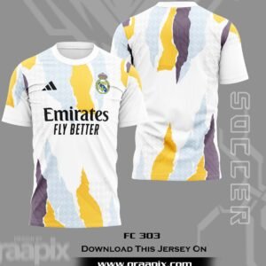 REAL MADRID PRE MATCH 24-25 SUBLIMATION JERSEY DESIGN WITH SLEEVE