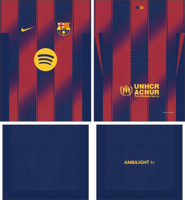 Barcelona Local 2025-26 Jersey Design In Coreldraw