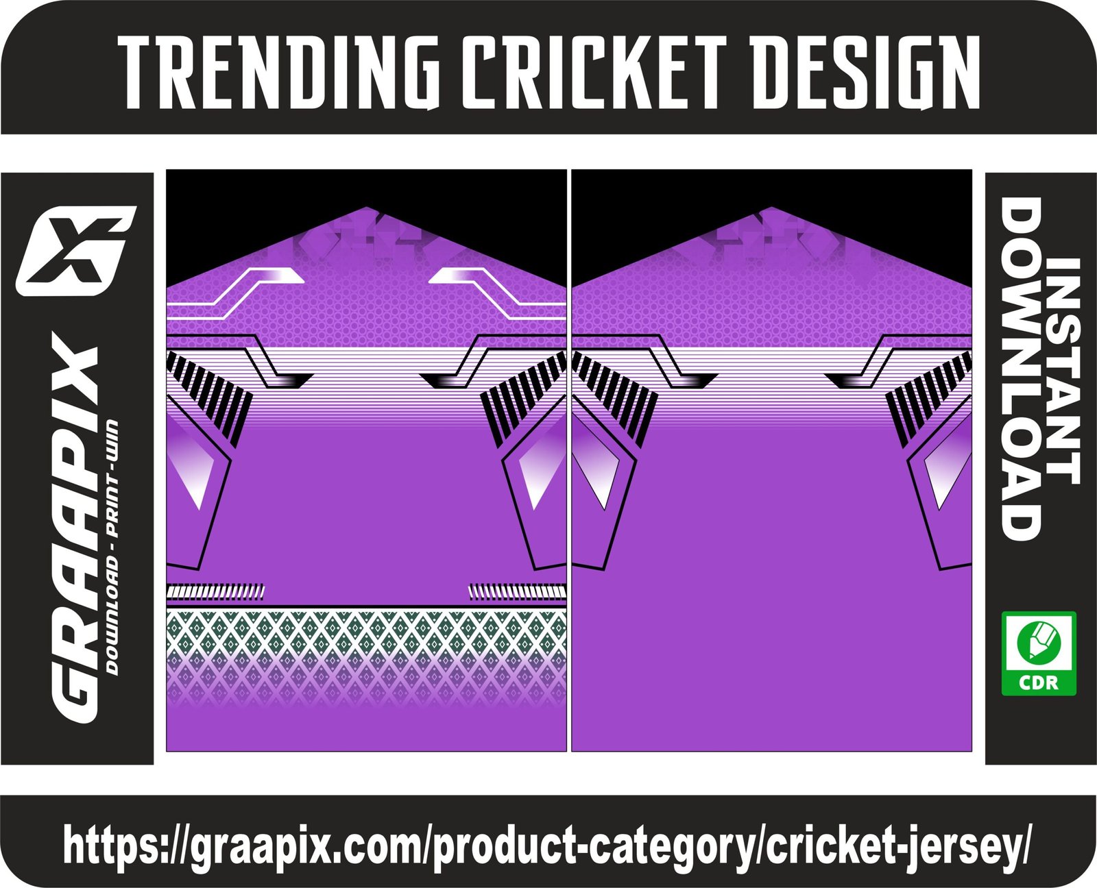 Trendy Purple Black Sublimation Jersey Design