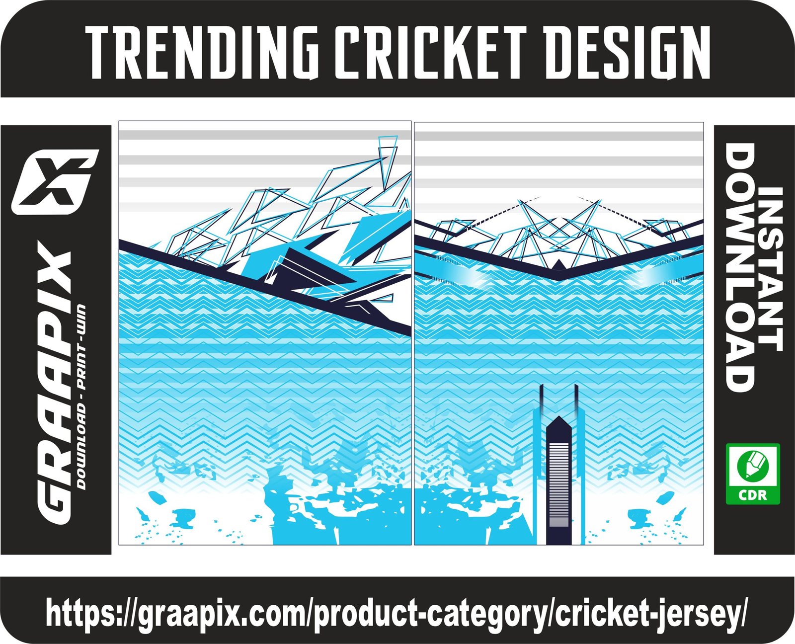 Trendy White and Blue Sublimation Jersey Design